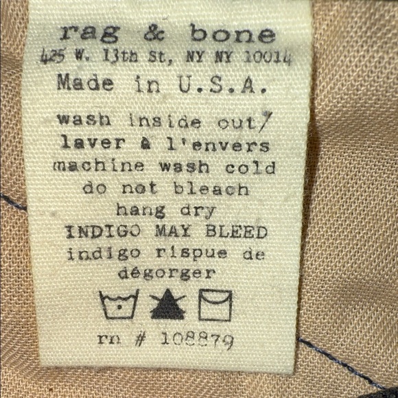 Rag & Bone Deep Blue Trousers with Zipper Detail - Picture 9 of 16